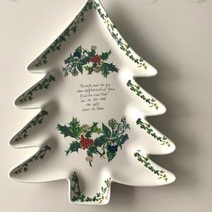 Portmeirion Holly and Ivy Tree Shaped serving Platter